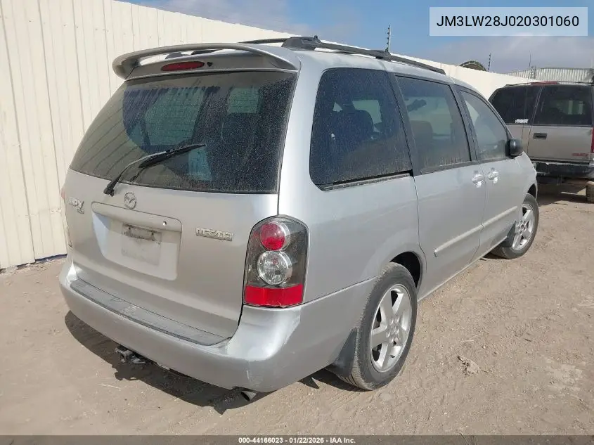 2002 Mazda Mpv VIN: JM3LW28J020301060 Lot: 44166023