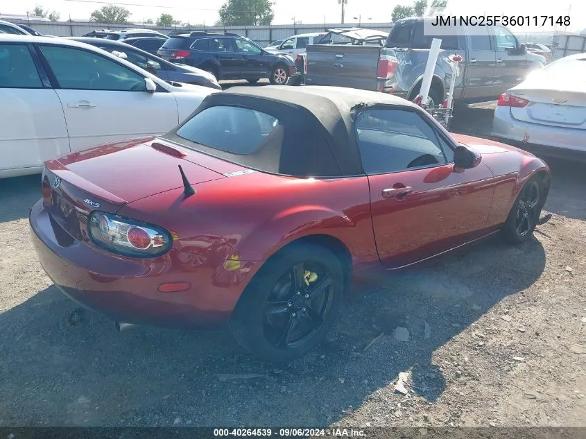 2006 Mazda Mx-5 VIN: JM1NC25F360117148 Lot: 40264539