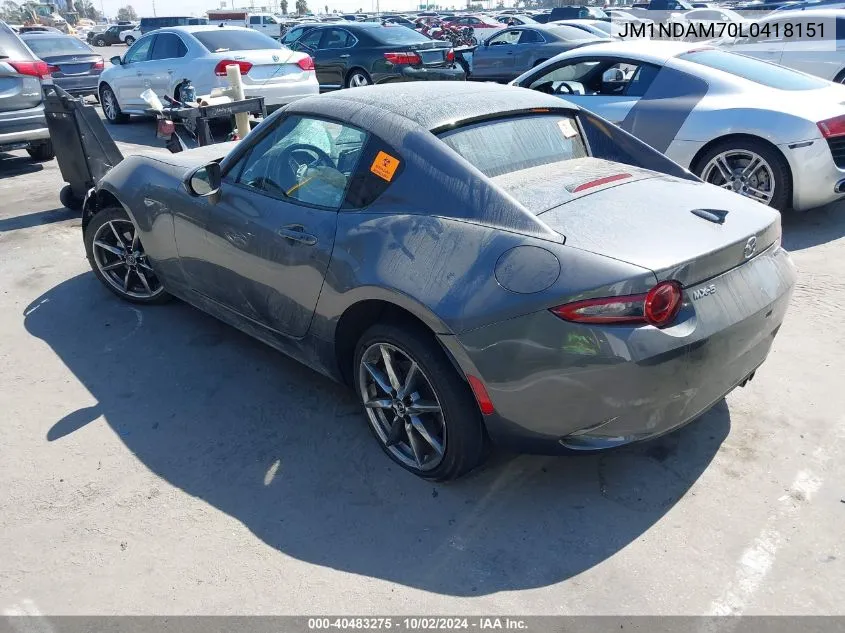 2020 Mazda Mx-5 Miata Rf Grand Touring VIN: JM1NDAM70L0418151 Lot: 40483275