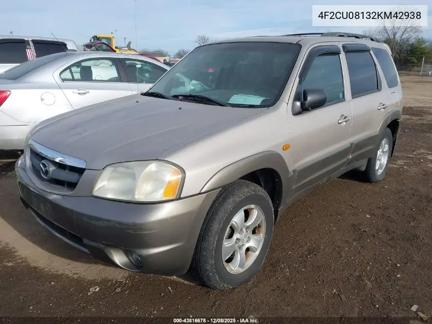4F2CU08132KM42938 2002 Mazda Tribute Es V6/Lx V6