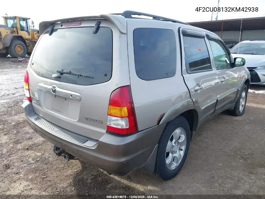 4F2CU08132KM42938 2002 Mazda Tribute Es V6/Lx V6