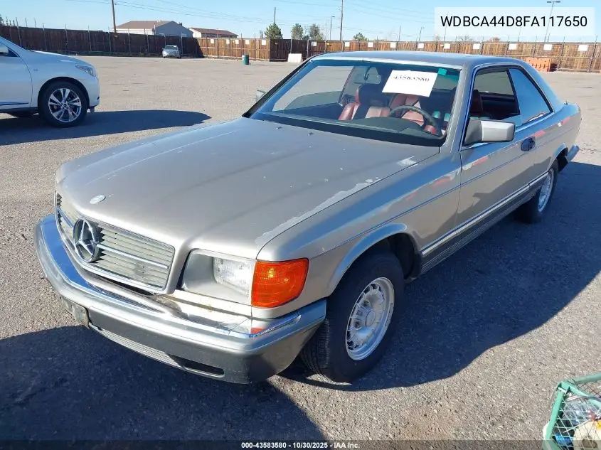 WDBCA44D8FA117650 1985 Mercedes-Benz 500 Sec