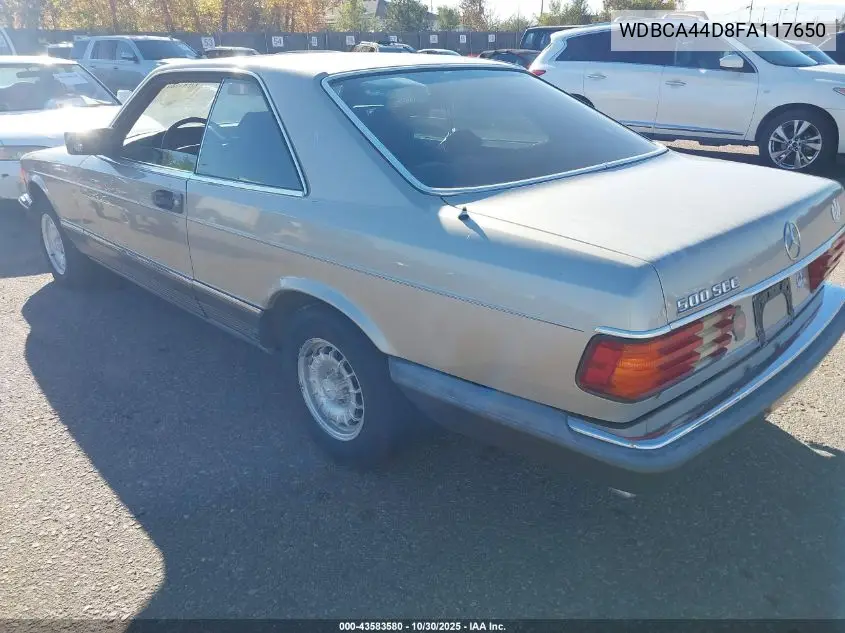 WDBCA44D8FA117650 1985 Mercedes-Benz 500 Sec