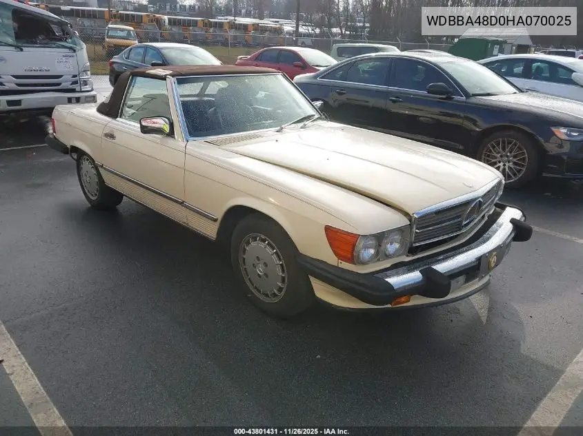 WDBBA48D0HA070025 1987 Mercedes-Benz 560 Sl