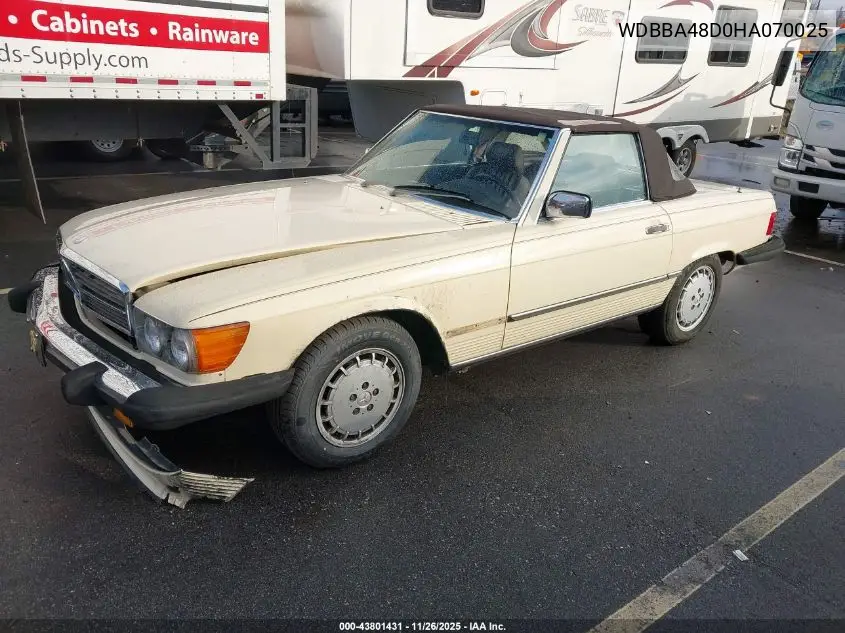 WDBBA48D0HA070025 1987 Mercedes-Benz 560 Sl