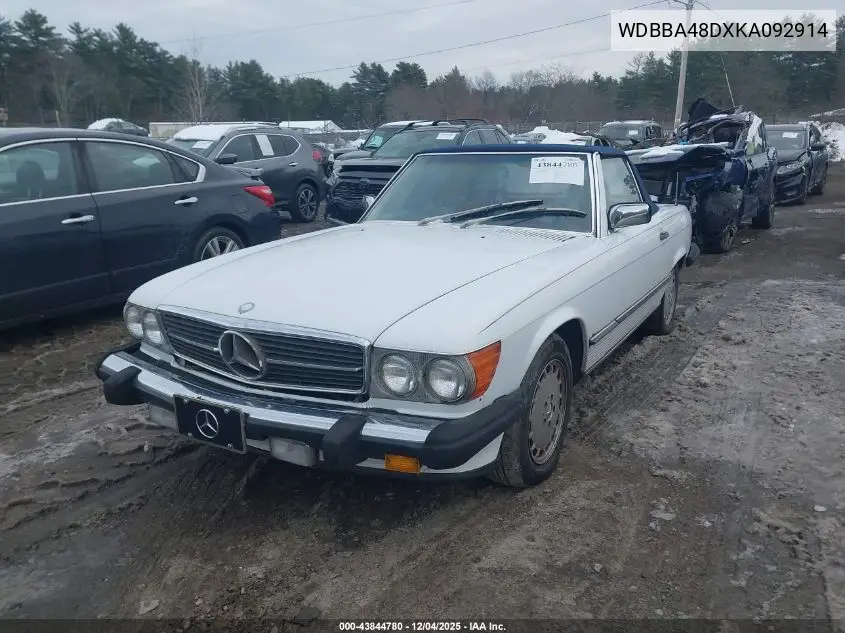 WDBBA48DXKA092914 1989 Mercedes-Benz 560 Sl