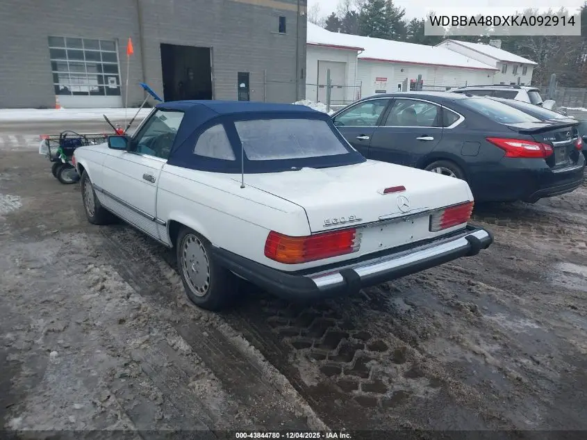 WDBBA48DXKA092914 1989 Mercedes-Benz 560 Sl