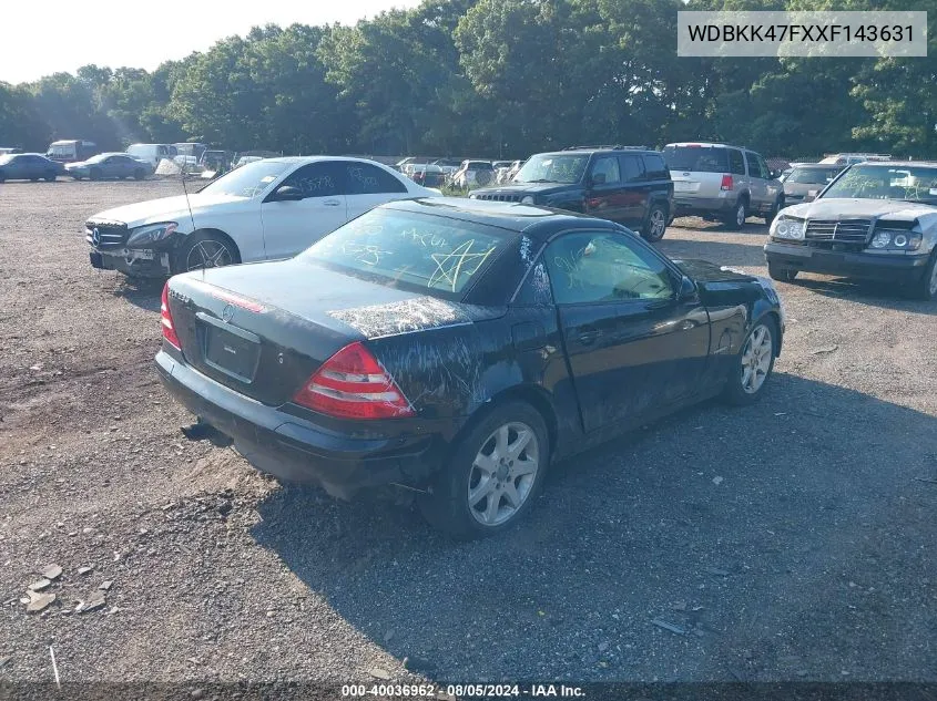 WDBKK47FXXF143631 1999 Mercedes-Benz Slk 230 Kompressor