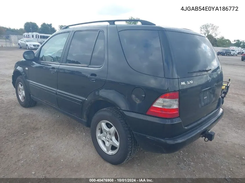 4JGAB54E0YA186772 2000 Mercedes-Benz Ml 320