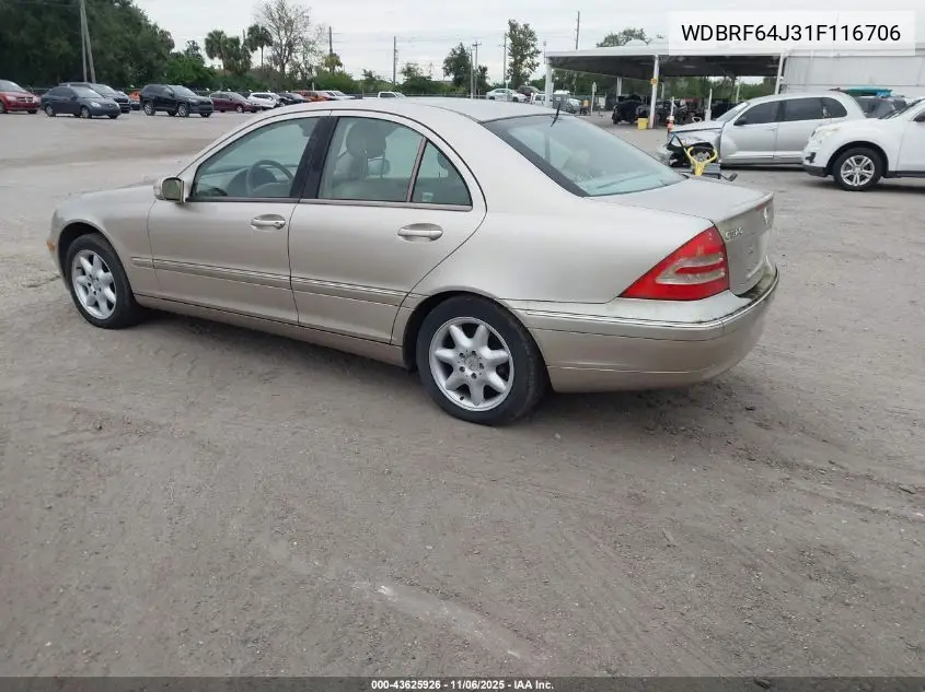 WDBRF64J31F116706 2001 Mercedes-Benz C 320