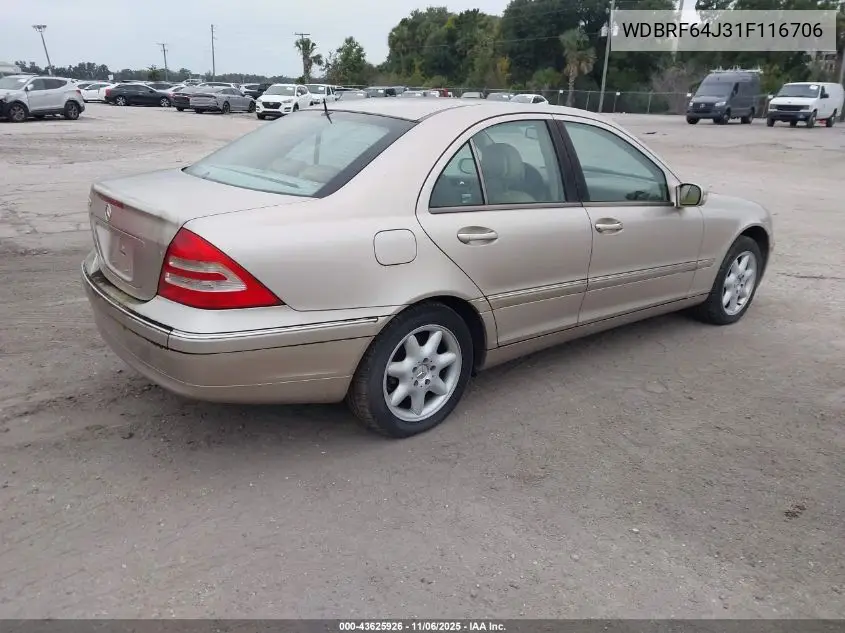 WDBRF64J31F116706 2001 Mercedes-Benz C 320