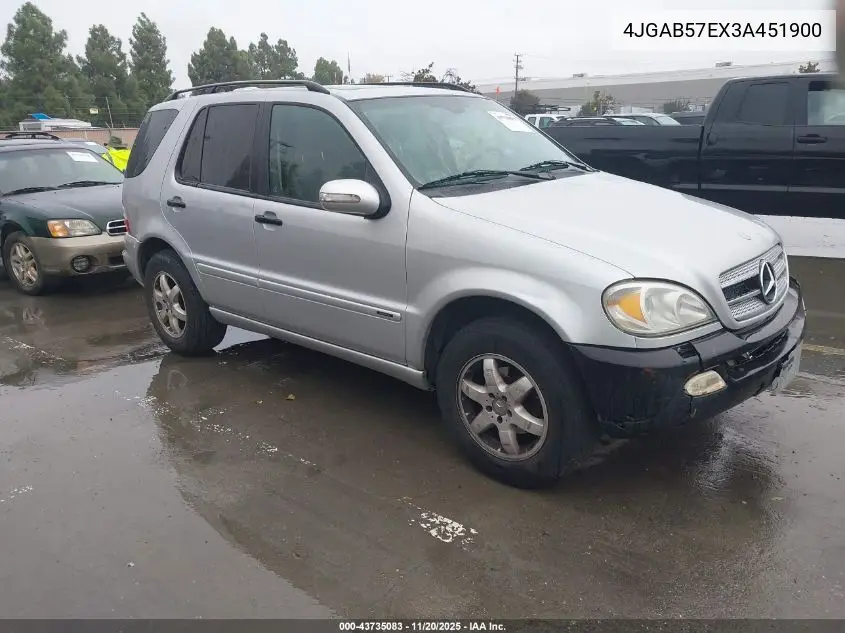 4JGAB57EX3A451900 2003 Mercedes-Benz Ml 350