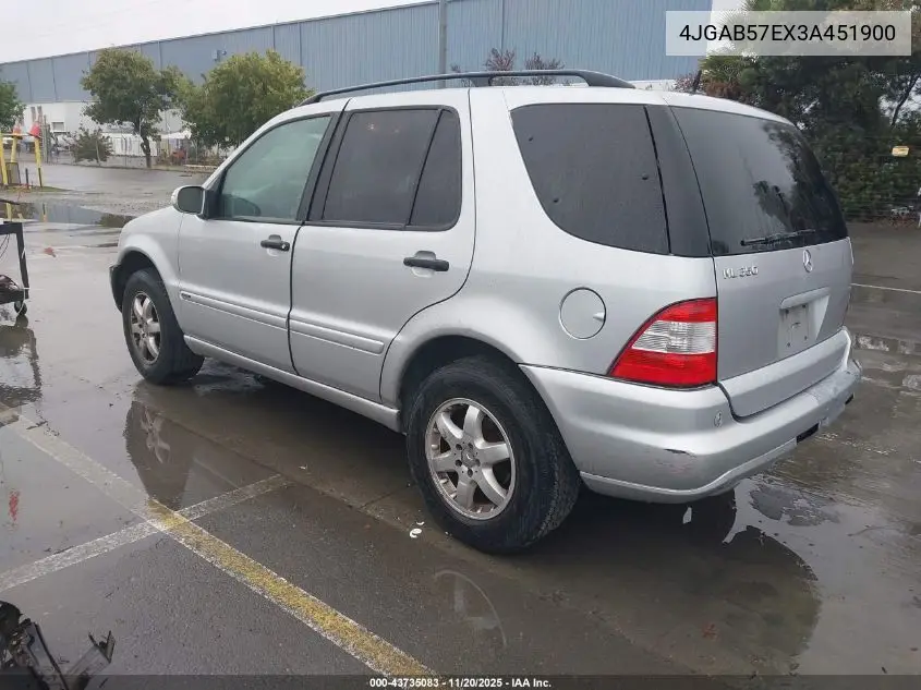 4JGAB57EX3A451900 2003 Mercedes-Benz Ml 350