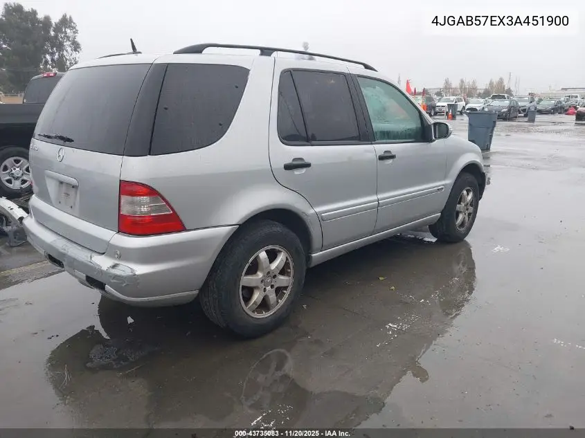 4JGAB57EX3A451900 2003 Mercedes-Benz Ml 350