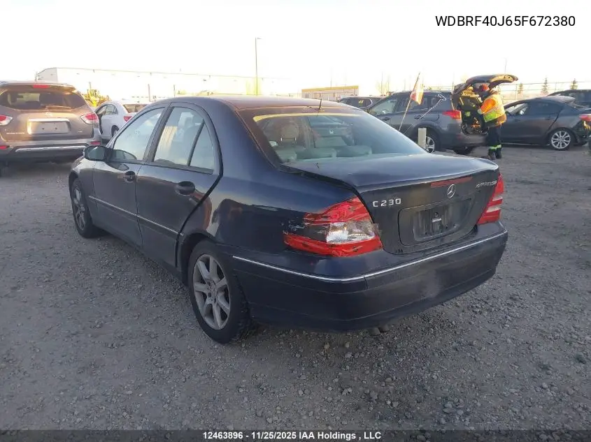 WDBRF40J65F672380 2005 Mercedes-Benz C 230K Sport Sedan
