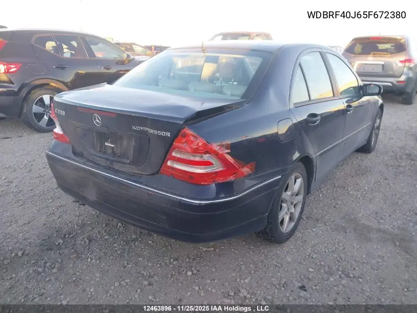 WDBRF40J65F672380 2005 Mercedes-Benz C 230K Sport Sedan