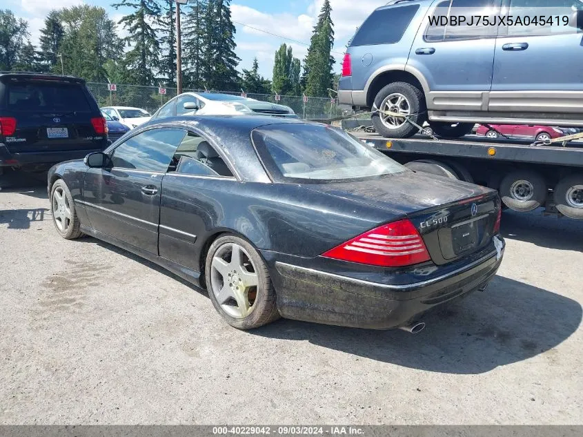 WDBPJ75JX5A045419 2005 Mercedes-Benz Cl 500