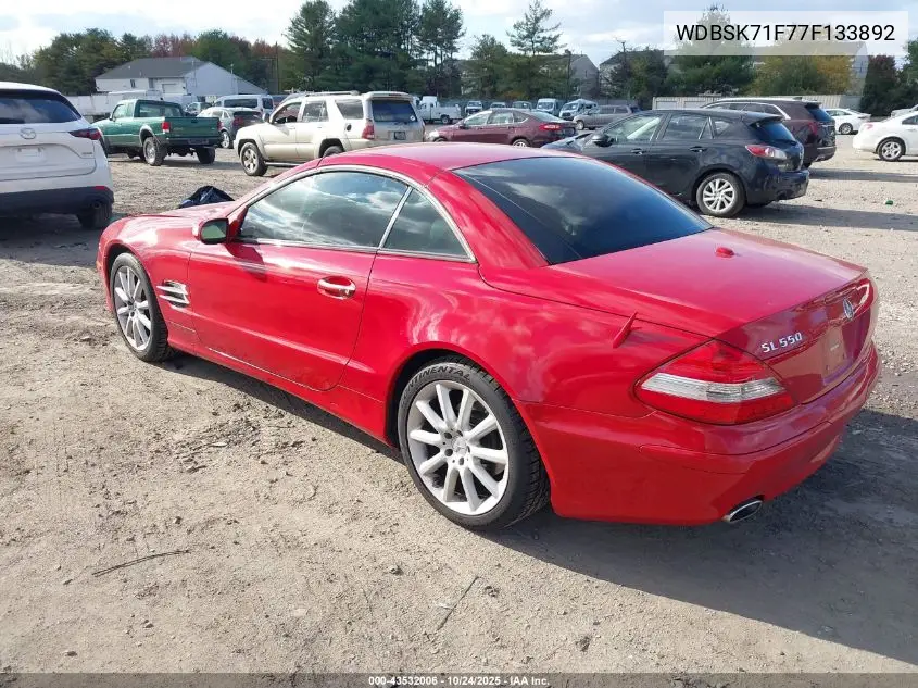 WDBSK71F77F133892 2007 Mercedes-Benz Sl 550