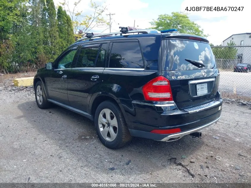 4JGBF7BE4BA670247 2011 Mercedes-Benz Gl 450 4Matic