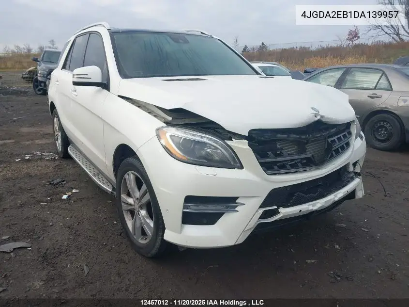 4JGDA2EB1DA139957 2013 Mercedes-Benz Ml 350 Bluetec