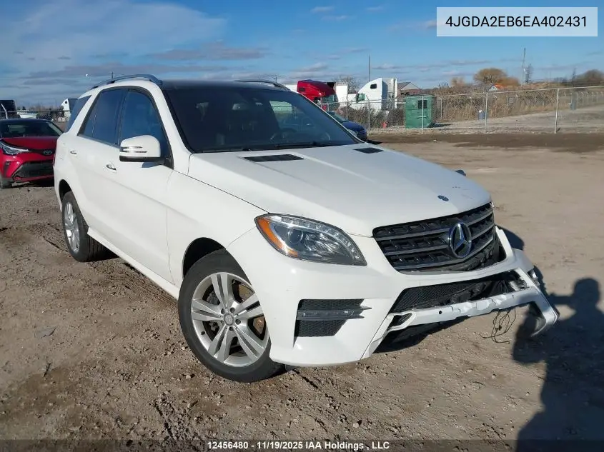 4JGDA2EB6EA402431 2014 Mercedes-Benz Ml 350 Bluetec