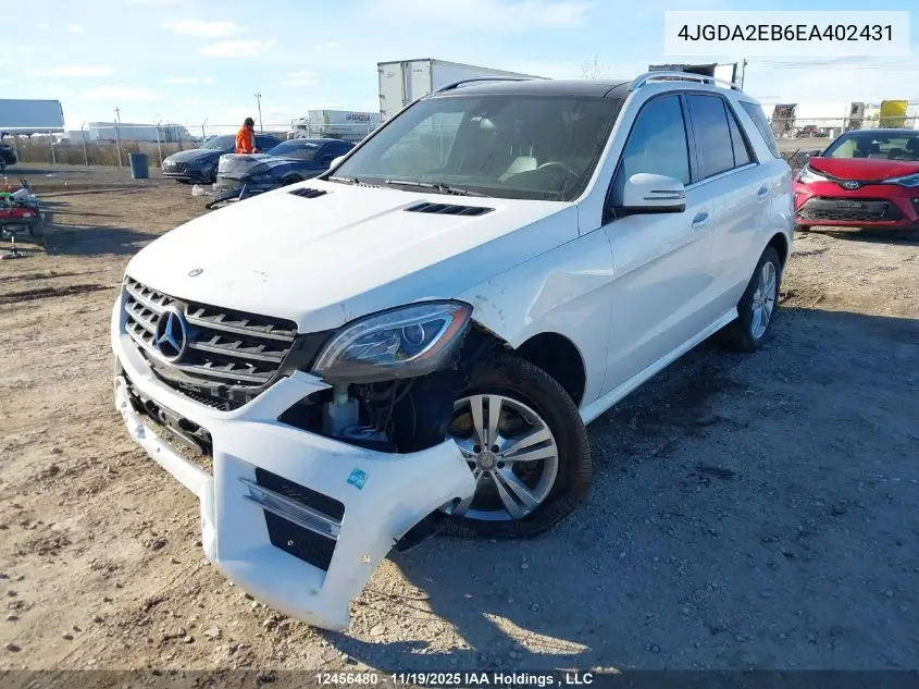 4JGDA2EB6EA402431 2014 Mercedes-Benz Ml 350 Bluetec