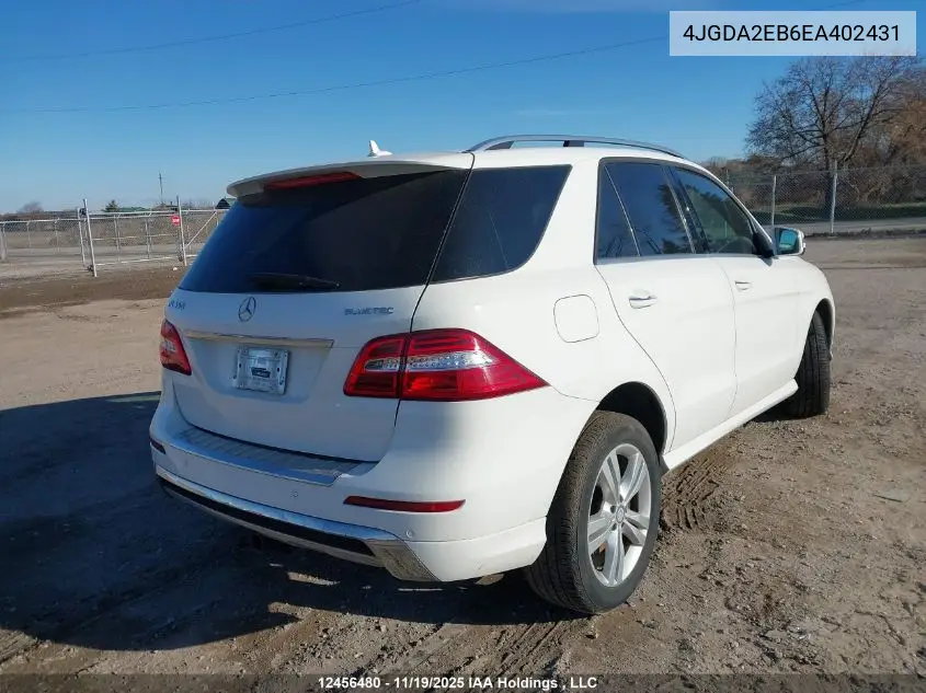 4JGDA2EB6EA402431 2014 Mercedes-Benz Ml 350 Bluetec