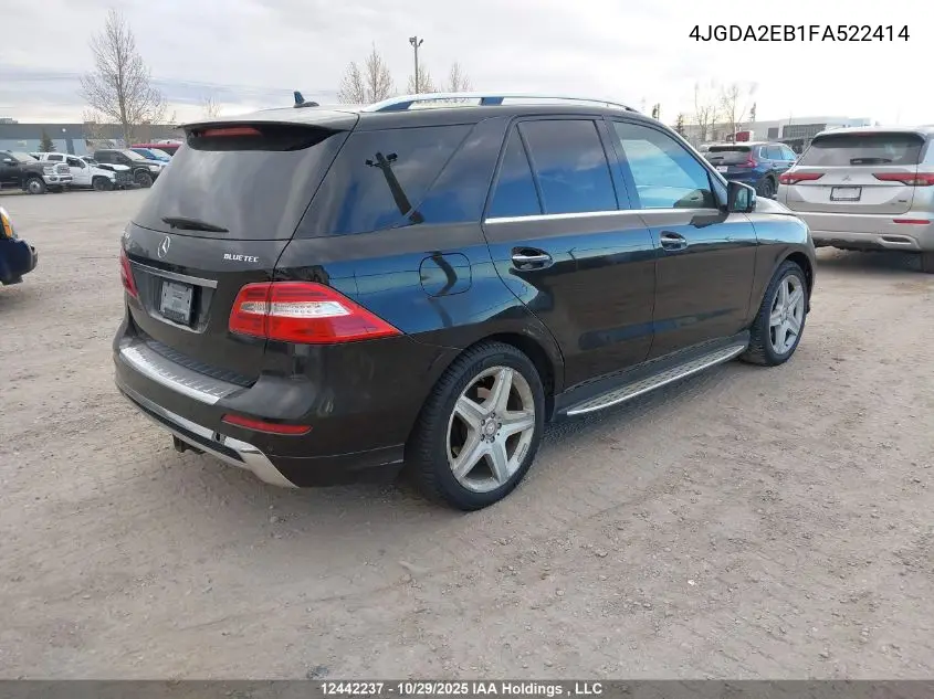 4JGDA2EB1FA522414 2015 Mercedes-Benz Ml 350 Bluetec
