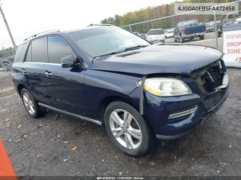 4JGDA0EB5FA472458 2015 Mercedes-Benz Ml 250 Bluetec 4Matic