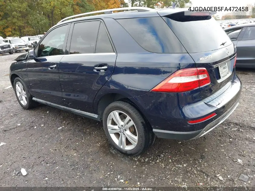 4JGDA0EB5FA472458 2015 Mercedes-Benz Ml 250 Bluetec 4Matic