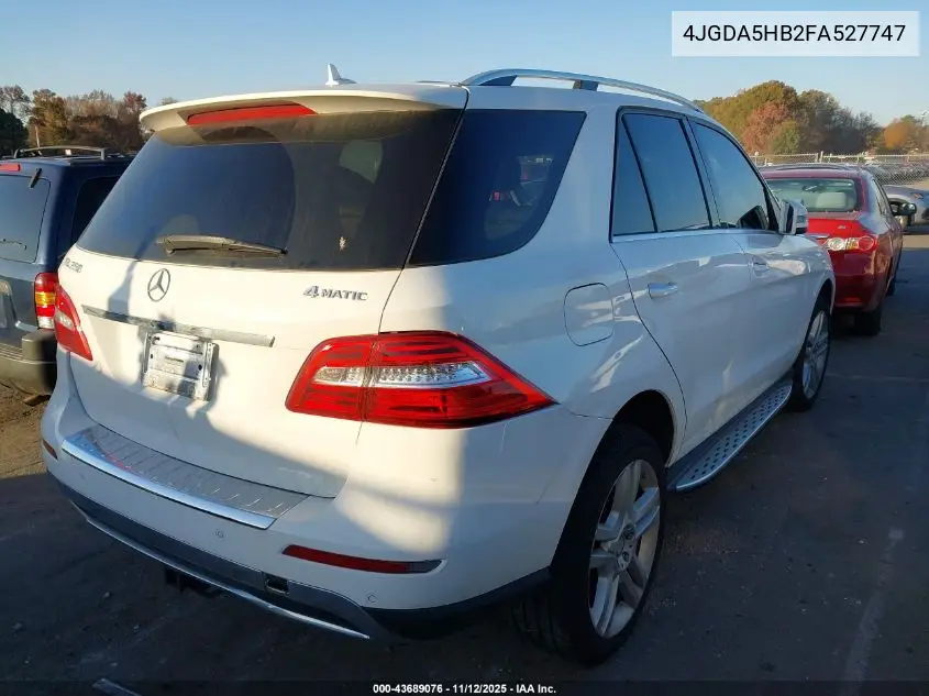 4JGDA5HB2FA527747 2015 Mercedes-Benz Ml 350 4Matic