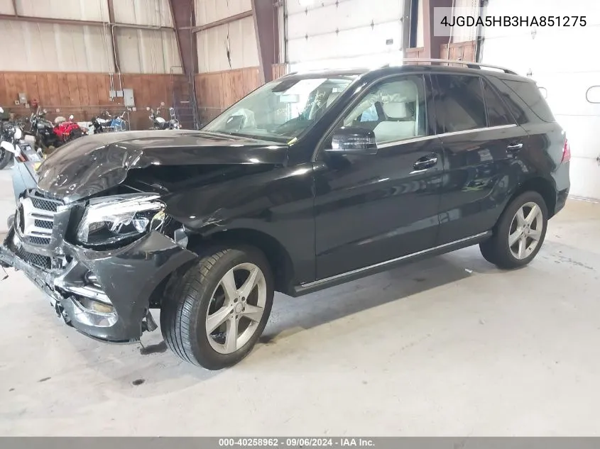 2017 Mercedes-Benz Gle 350 4Matic VIN: 4JGDA5HB3HA851275 Lot: 40258962