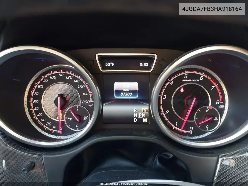 4JGDA7FB3HA918164 2017 Mercedes-Benz Amg Gle 63 S 4Matic