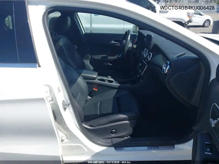 2019 Mercedes-Benz Gla 250 4Matic VIN: WDCTG4GB4KU006428 Lot: 44615883