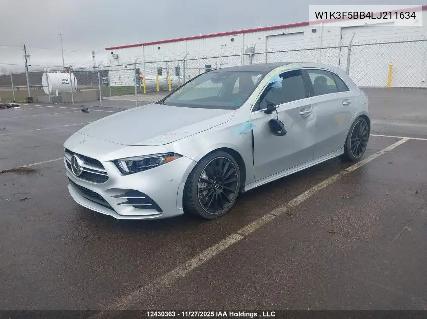 W1K3F5BB4LJ211634 2020 Mercedes-Benz Amg A 35 4Matic