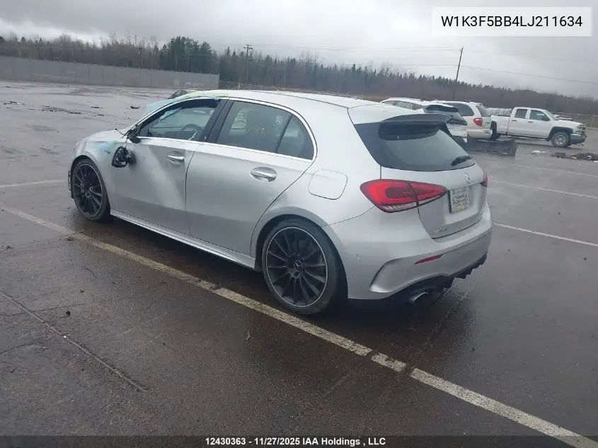 W1K3F5BB4LJ211634 2020 Mercedes-Benz Amg A 35 4Matic
