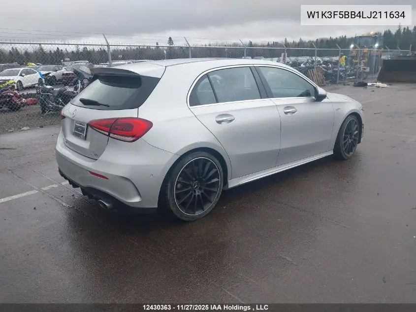 W1K3F5BB4LJ211634 2020 Mercedes-Benz Amg A 35 4Matic