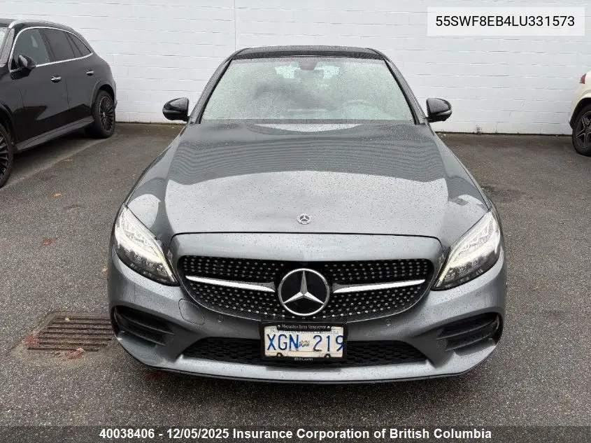 55SWF8EB4LU331573 2020 Mercedes-Benz C 300 4Mati