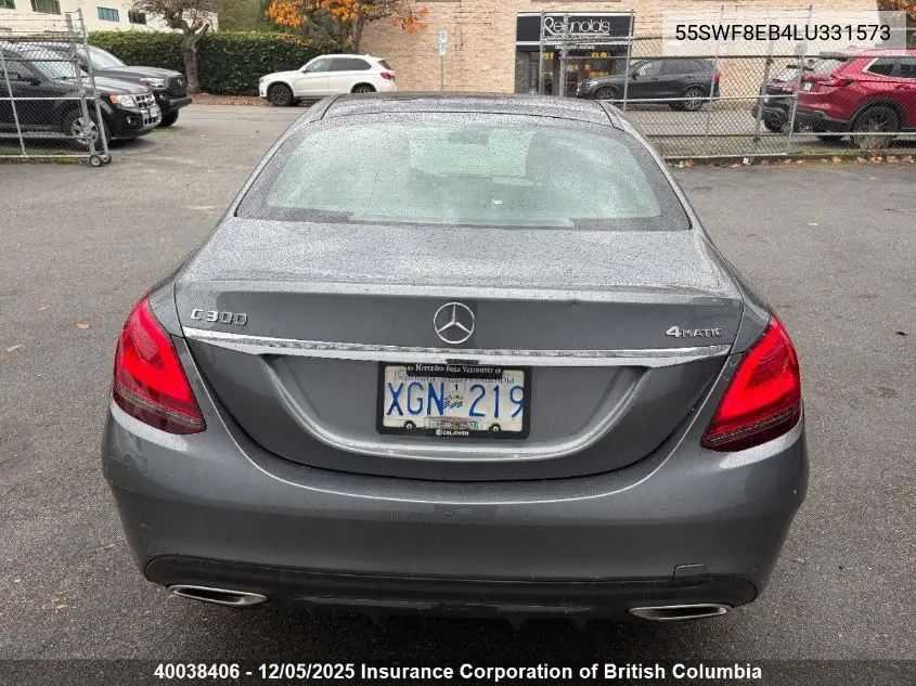 55SWF8EB4LU331573 2020 Mercedes-Benz C 300 4Mati