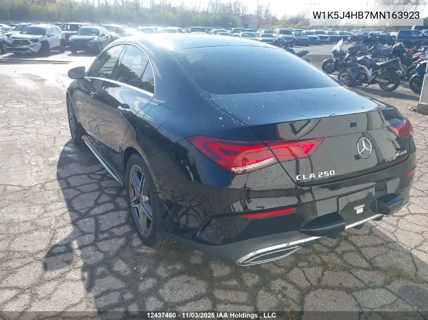 W1K5J4HB7MN163923 2021 Mercedes-Benz Cla 250 Coupe 4Matic