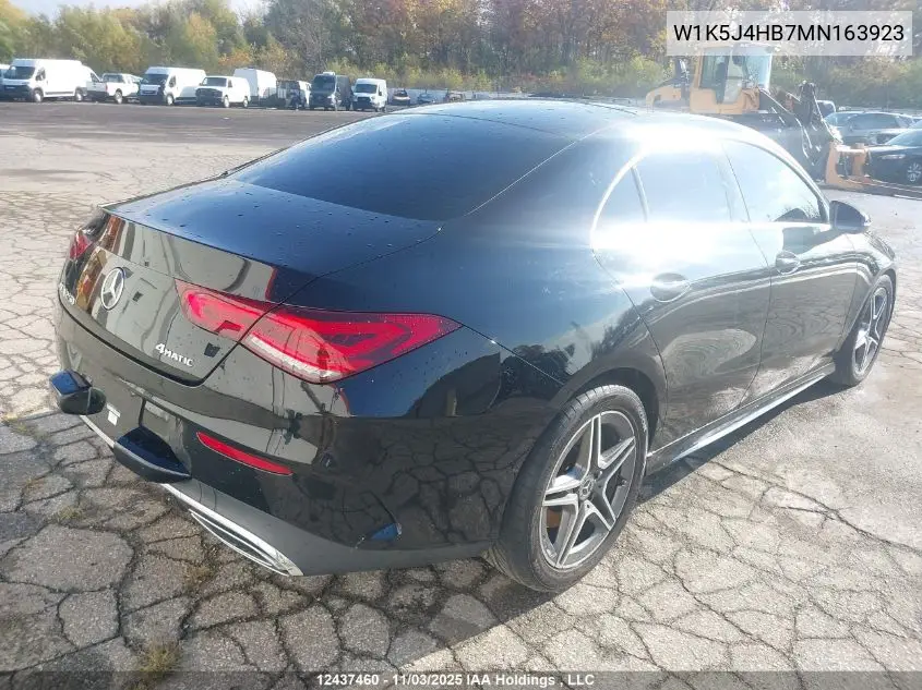 W1K5J4HB7MN163923 2021 Mercedes-Benz Cla 250 Coupe 4Matic