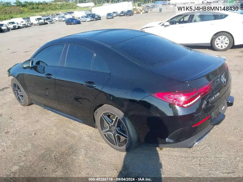 W1K5J4HB8MN148430 2021 Mercedes-Benz Cla 250 4Matic