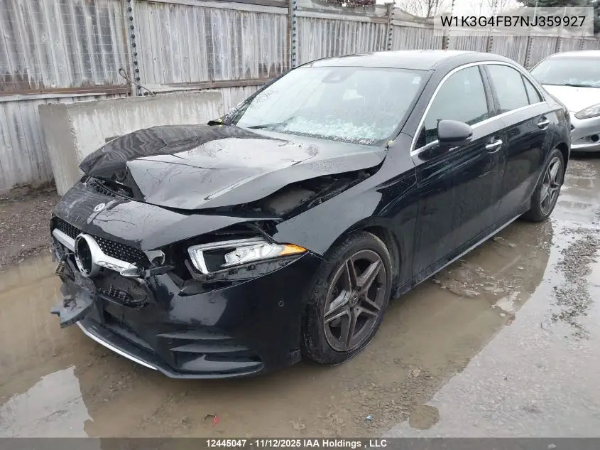 W1K3G4FB7NJ359927 2022 Mercedes-Benz