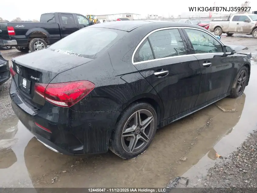 W1K3G4FB7NJ359927 2022 Mercedes-Benz