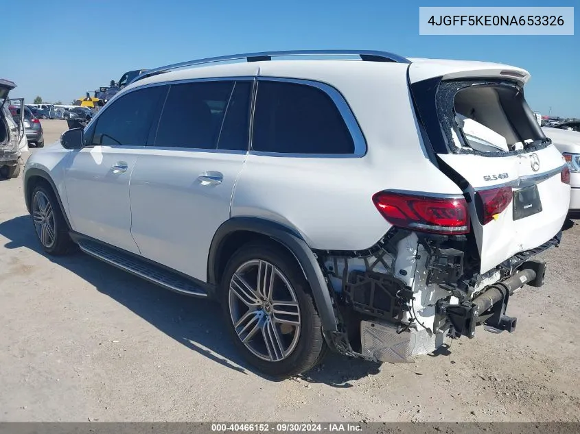 4JGFF5KE0NA653326 2022 Mercedes-Benz Gls 450 4Matic