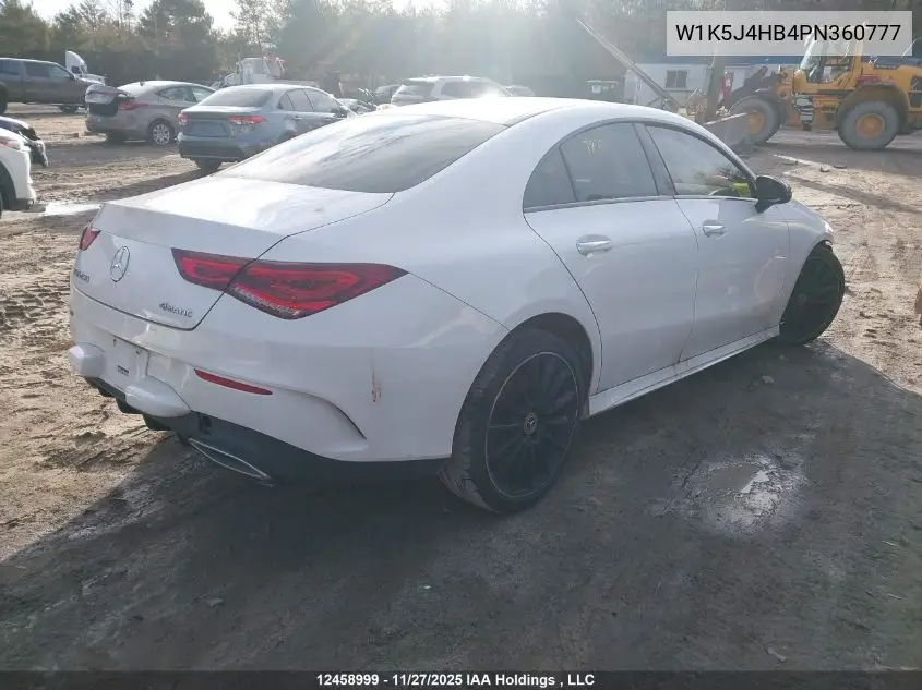 W1K5J4HB4PN360777 2023 Mercedes-Benz Cla 250 Coupe 4Matic