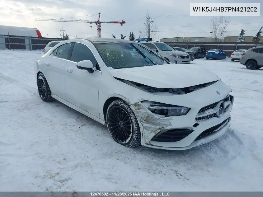 W1K5J4HB7PN421202 2023 Mercedes-Benz Cla 250 Coupe 4Matic
