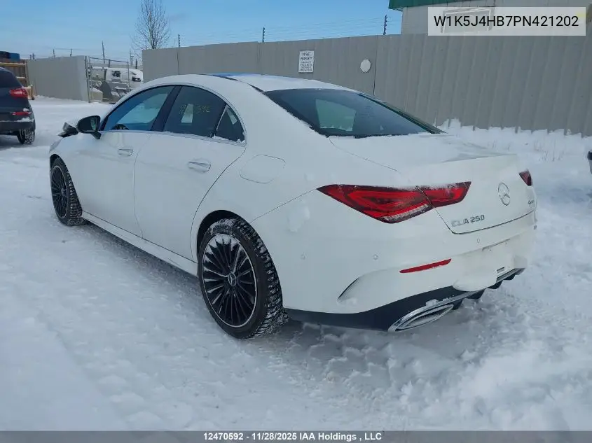 W1K5J4HB7PN421202 2023 Mercedes-Benz Cla 250 Coupe 4Matic