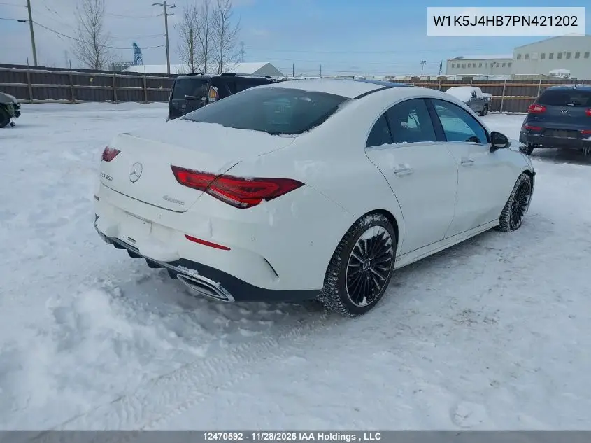 W1K5J4HB7PN421202 2023 Mercedes-Benz Cla 250 Coupe 4Matic