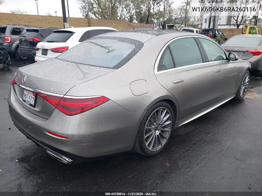 W1K6G6KB6RA260116 2024 Mercedes-Benz S 580E 4Matic